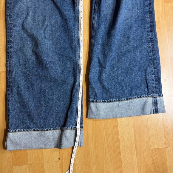 Agolde Dame Jeans in Control Wide Leg Cuffed Medium Wash 31 - Picture 12 of 12